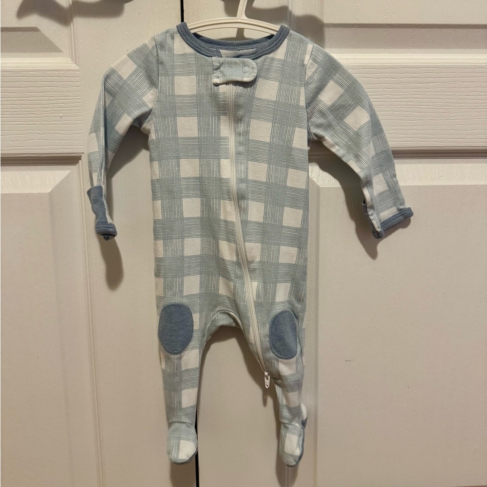 Cloud Island Blue and White Plaid baby Footie